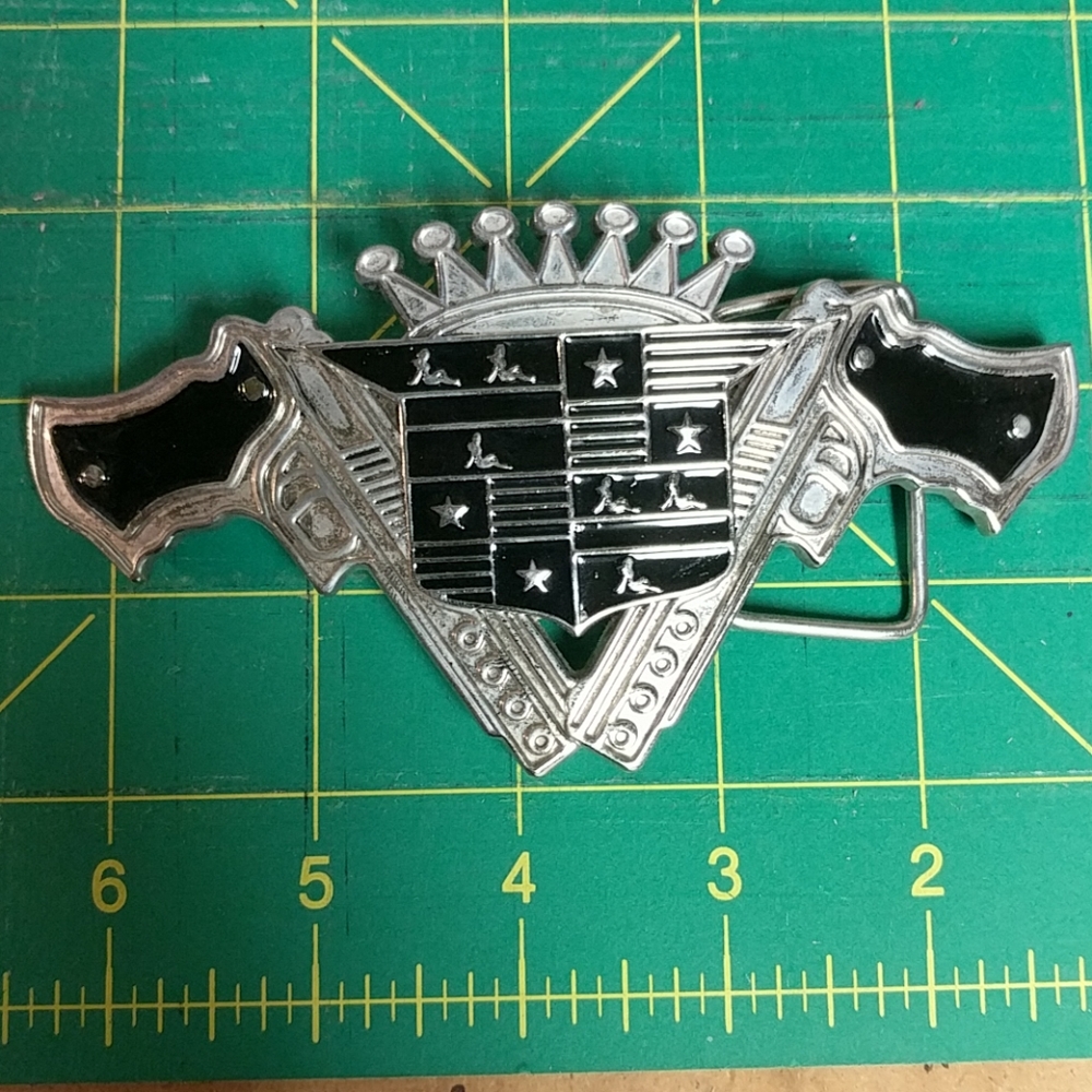 Men's Cadillac pistol belt buckle w/ bottle opener